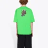SS21 Unisex T-shirt met korte mouwen en kleine cartoonprint, groen 612966TJVM93302