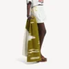 Strandhanddoek voor dames in khaki met ‘brush scratch’-effect