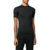Super strak, glanzend, getailleerd T-shirt “Black” 720458TNVI21000