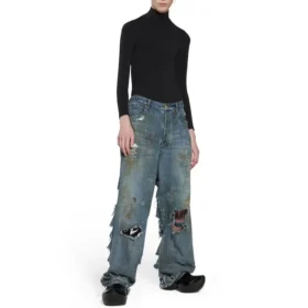 Super versleten baggy broek “Light Blue” 745248TNW014012