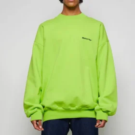 Sweatshirt met contrasterend logo “Lime” 671125TKVB57072