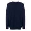 Sweatshirt met logo op de rug, ronde hals en kasjmierbreisel “Navy” 583111T40924140