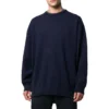 Sweatshirt met logo op de rug, ronde hals en kasjmierbreisel “Navy” 583111T40924140
