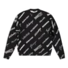Sweatshirt met ronde hals en all-over logoprint “Black White” 724858T16651070