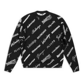Sweatshirt met ronde hals en all-over logoprint “Black White” 724858T16651070