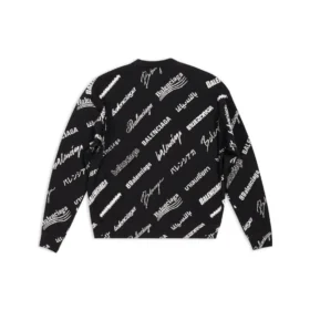 Sweatshirt met ronde hals en all-over logoprint “Black White” 724858T16651070