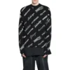 Sweatshirt met ronde hals en all-over logoprint “Black White” 724858T16651070