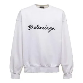 Sweatshirt met ronde hals en scriptlogo “White” 697869TMVB59040