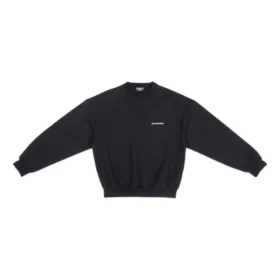 Sweatshirt met ronde hals, normale pasvorm “Black” 697869TMVF51070
