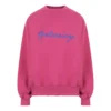 Sweatshirt met rondhals en scriptlogo “Dark Fuchsia” 697869TMVB50507