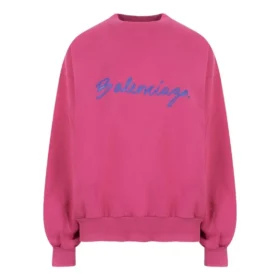Sweatshirt met rondhals en scriptlogo “Dark Fuchsia” 697869TMVB50507