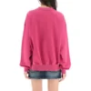 Sweatshirt met rondhals en scriptlogo “Dark Fuchsia” 697869TMVB50507