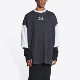 T-shirt met 3/4-mouwen en logo “Washed Black Heather Grey” 699190TMVC81208