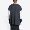 T-shirt met 3/4-mouwen en logo “Washed Black Heather Grey” 699190TMVC81208