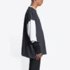T-shirt met 3/4-mouwen en logo “Washed Black Heather Grey” 699190TMVC81208