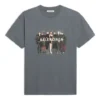 T-shirt met bandportret en logo, retro, korte mouwen, grijs 612965TIV471404