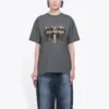 T-shirt met bandportret en logo, retro, korte mouwen, grijs 612965TIV471404
