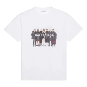 T-shirt met bandportret en logo, retro, korte mouwen “White” 612965TIV479000