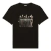 T-shirt met bandportret en logo, retro, losvallend, korte mouwen, unisex, zwart 612966TIVA11000