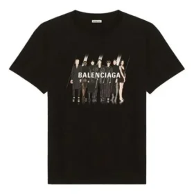 T-shirt met bandportret en logo, retro, losvallend, korte mouwen, unisex, zwart 612966TIVA11000