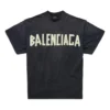 T-shirt met dubbele voorkant “Washed Black” 791615TQVQ61021