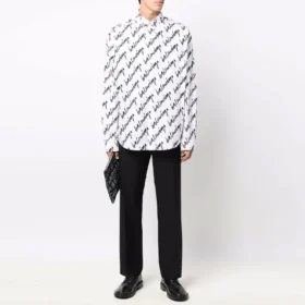 T-shirt met gekrabbeld logo, korte mouwen, ruime pasvorm “White” 662983TLLJ49040