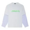 T-shirt met gelaagd Slime-logo “Grijs” 671401TLVF11203