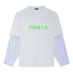 T-shirt met gelaagd Slime-logo “Grijs” 671401TLVF11203