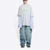 T-shirt met gelaagd Slime-logo “Grijs” 671401TLVF11203