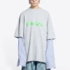 T-shirt met gelaagd Slime-logo “Grijs” 671401TLVF11203
