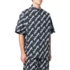 T-shirt met korte mouwen en all-over krabbels “Donkerblauw Wit” 681702TLLJ48502