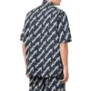 T-shirt met korte mouwen en all-over krabbels “Donkerblauw Wit” 681702TLLJ48502