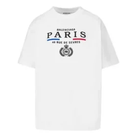 T-shirt met korte mouwen en Crown-logo in alfabetprint, wit 594599TGV489000