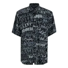 T-shirt met korte mouwen en gemengde typografische logoprint “Black Grey” 556854TELF21269