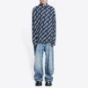 T-shirt met korte mouwen en Scribble-logo, ruime pasvorm “Midnight Blue” 662983TLLJ48502
