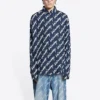T-shirt met korte mouwen en Scribble-logo, ruime pasvorm “Midnight Blue” 662983TLLJ48502