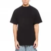 T-shirt met lange achterkant en boxy pasvorm “Zwart” 681045TLVH91070