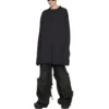 T-shirt met lange mouwen, oversized “Black Faded” 739783TOVF49034