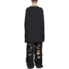 T-shirt met lange mouwen, oversized “Black Faded” 739783TOVF49034
