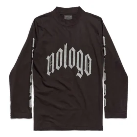 T-shirt met lange mouwen zonder logo “Black Grey” 788244TQVK51200