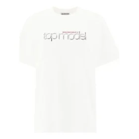 T-shirt met ‘Lens Alphabet’-opdruk, korte mouwen, wit 612965TIV829000