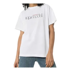 T-shirt met ‘Lens Alphabet’-opdruk, korte mouwen, wit 612965TIV829000