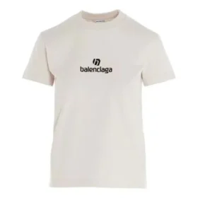 T-shirt met logo en ronde hals Grijs/Wit 612964TJVD99054