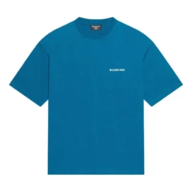T-shirt met logo, medium pasvorm “Blue” 612966TLVB99567