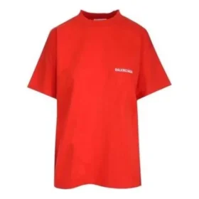 T-shirt met logo, normale pasvorm “Bright Red” 612965TMVF43168