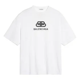 T-shirt met logo op de borst, alfabetprint, korte mouwen, wit 570813TEV489044
