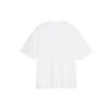 T-shirt met logo op de borst, alfabetprint, korte mouwen, wit 570813TEV489044