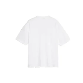 T-shirt met logo op de borst, alfabetprint, korte mouwen, wit 570813TEV489044