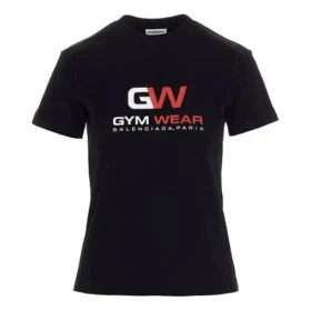 T-shirt met logo-opdruk en ronde hals, zwart 612964TIVD51000