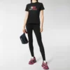 T-shirt met logo-opdruk en ronde hals, zwart 612964TIVD51000